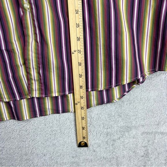 Etro Milano Shirt Mens 44 Colorful Button Down Striped dress shirt Cotton Italy - Picture 2 of 6